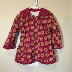 Vintage Corky & Company Girls Pink Flower Jacket Outerwear‎ Size 6x